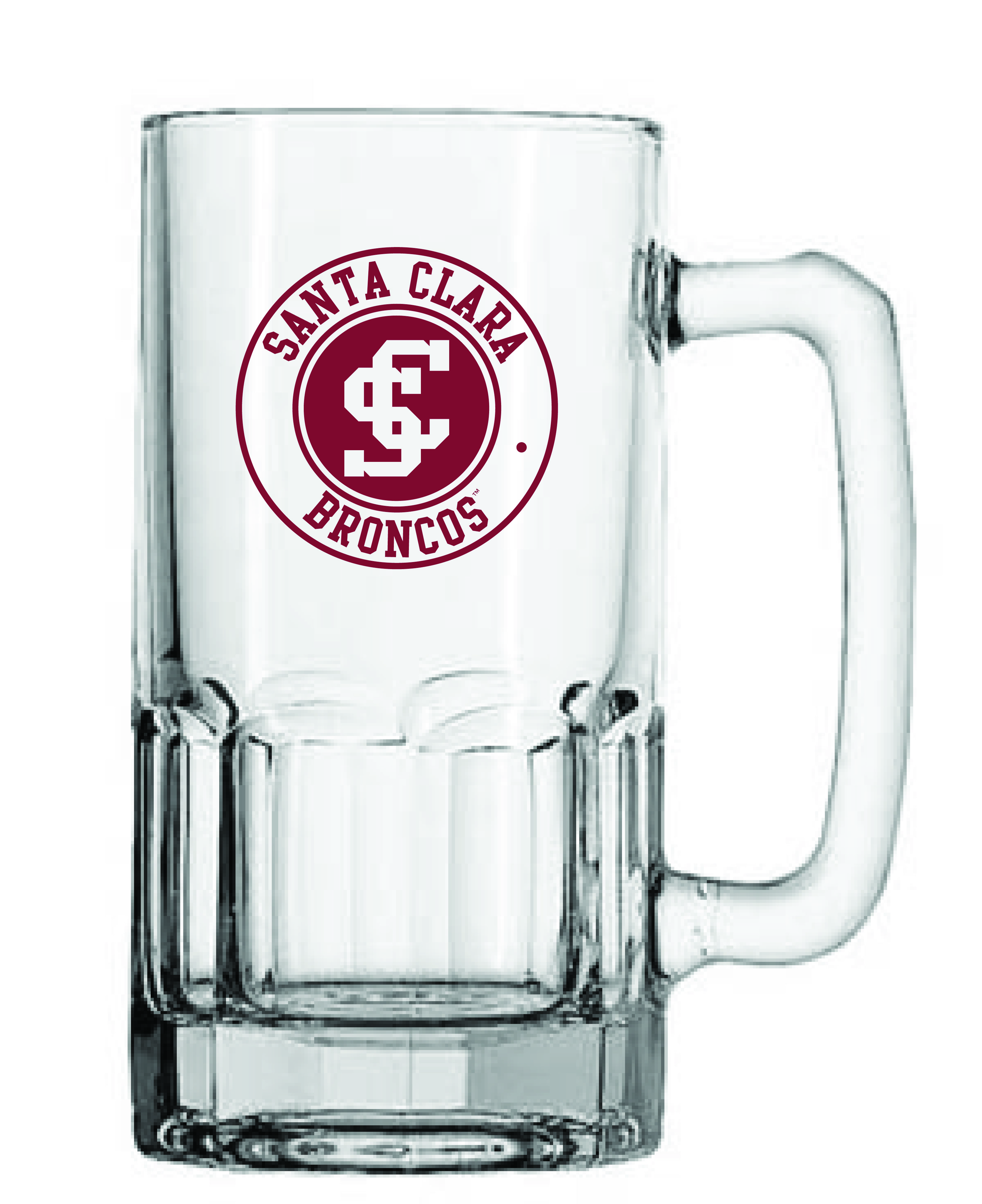 image of: Santa Clara Broncos 1L Glass Mug