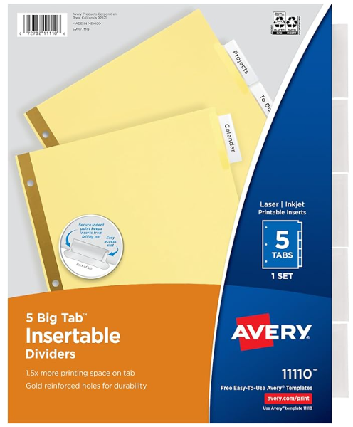 Big Tab Insertable - 8Tab, Clear; $1.99
