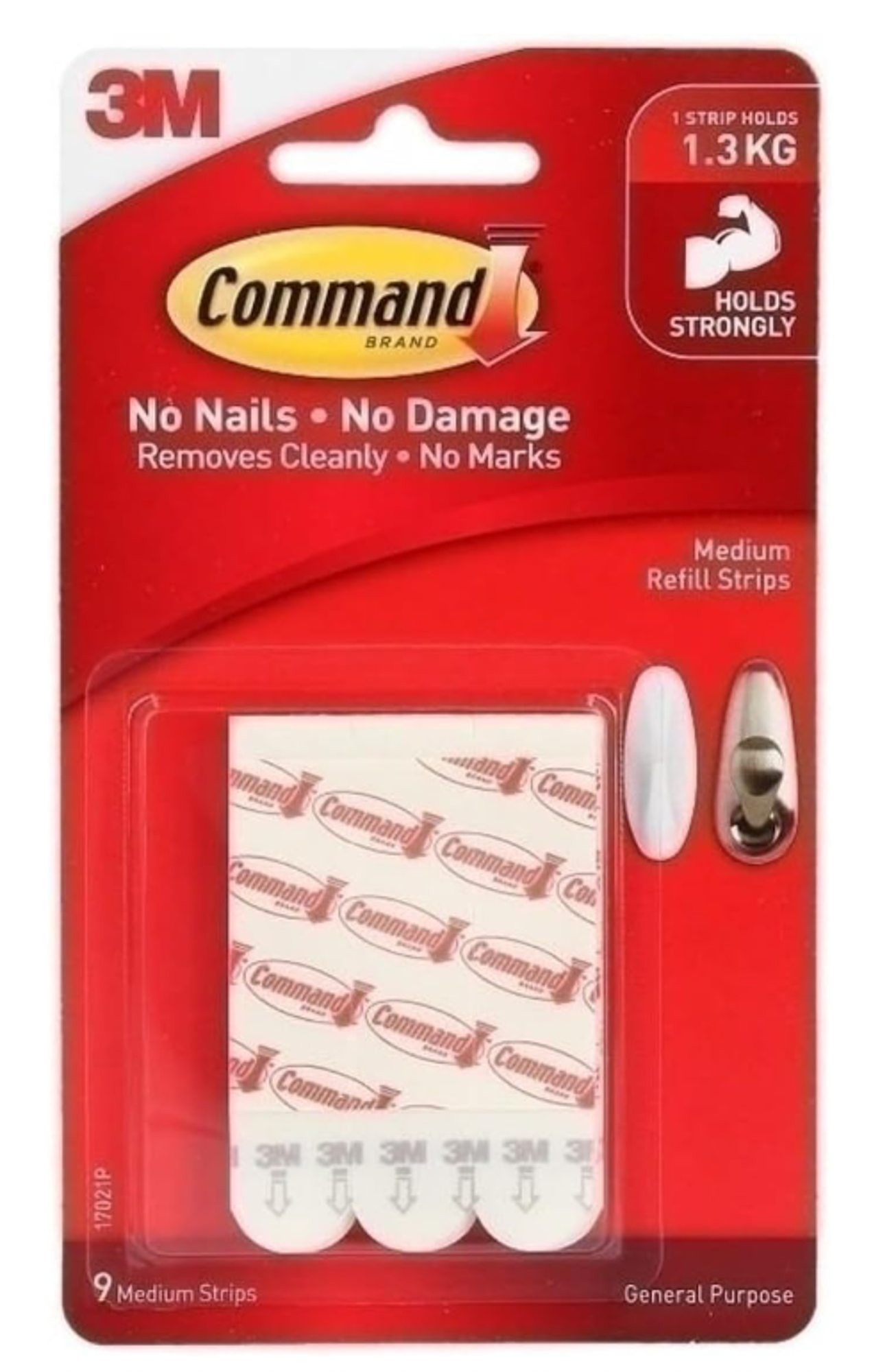 Product image 1 of 1 for Command Adhesive Replacement Strip White Medium