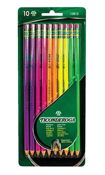 TICONDEROGA NEON FINISH PENCILS; $6.19