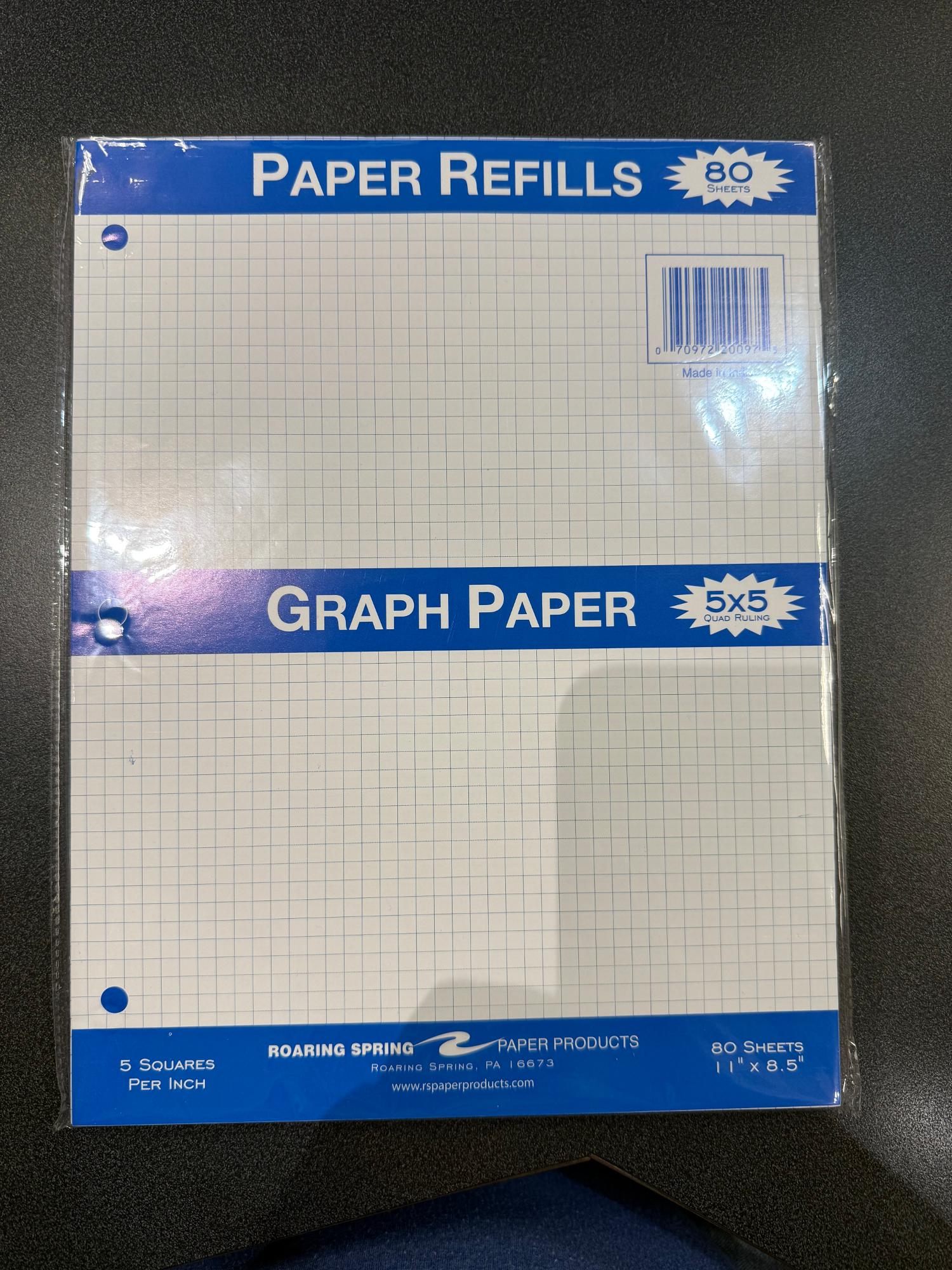 Product image 1 of 1 for GRAPH PAPER LOOSELEAF 5X5 SQUARE