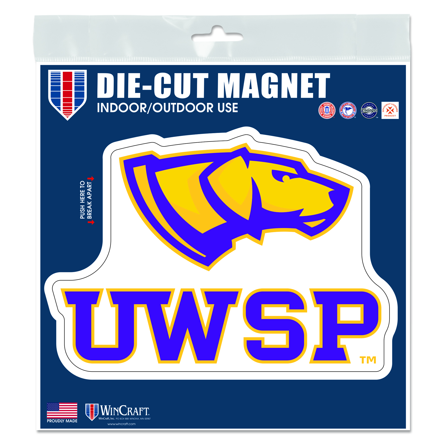 Product image 1 of 1 for UWSP Dog Head 6in x 6in Die-Cut Magnet
