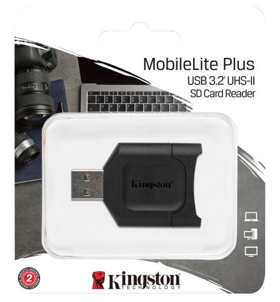 Kingston MobileLite Plus USB-A SDHC-SDXC Card Reader, Black; $24.98