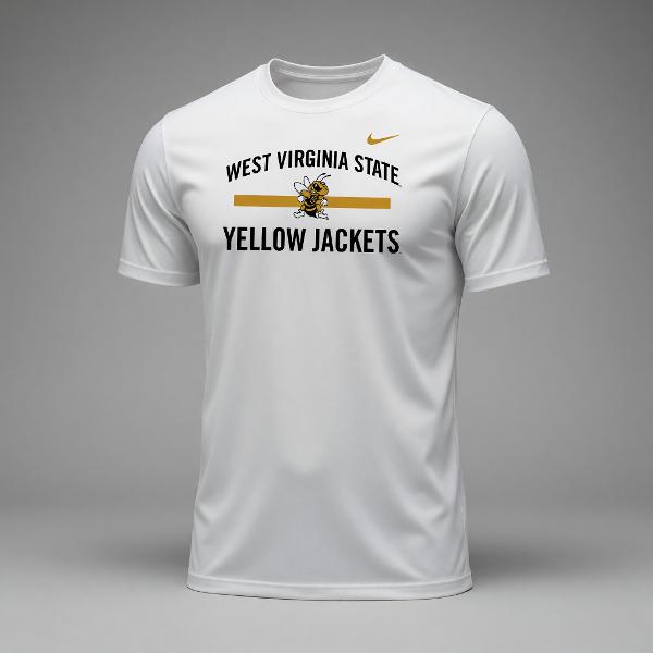 Tee - Nike White Dri-Fit Legend "Yellow Jacket"; $49.99