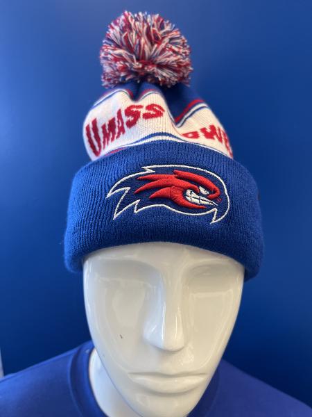 Royal Striped Beanie W/ Pom Pom; $34.99
