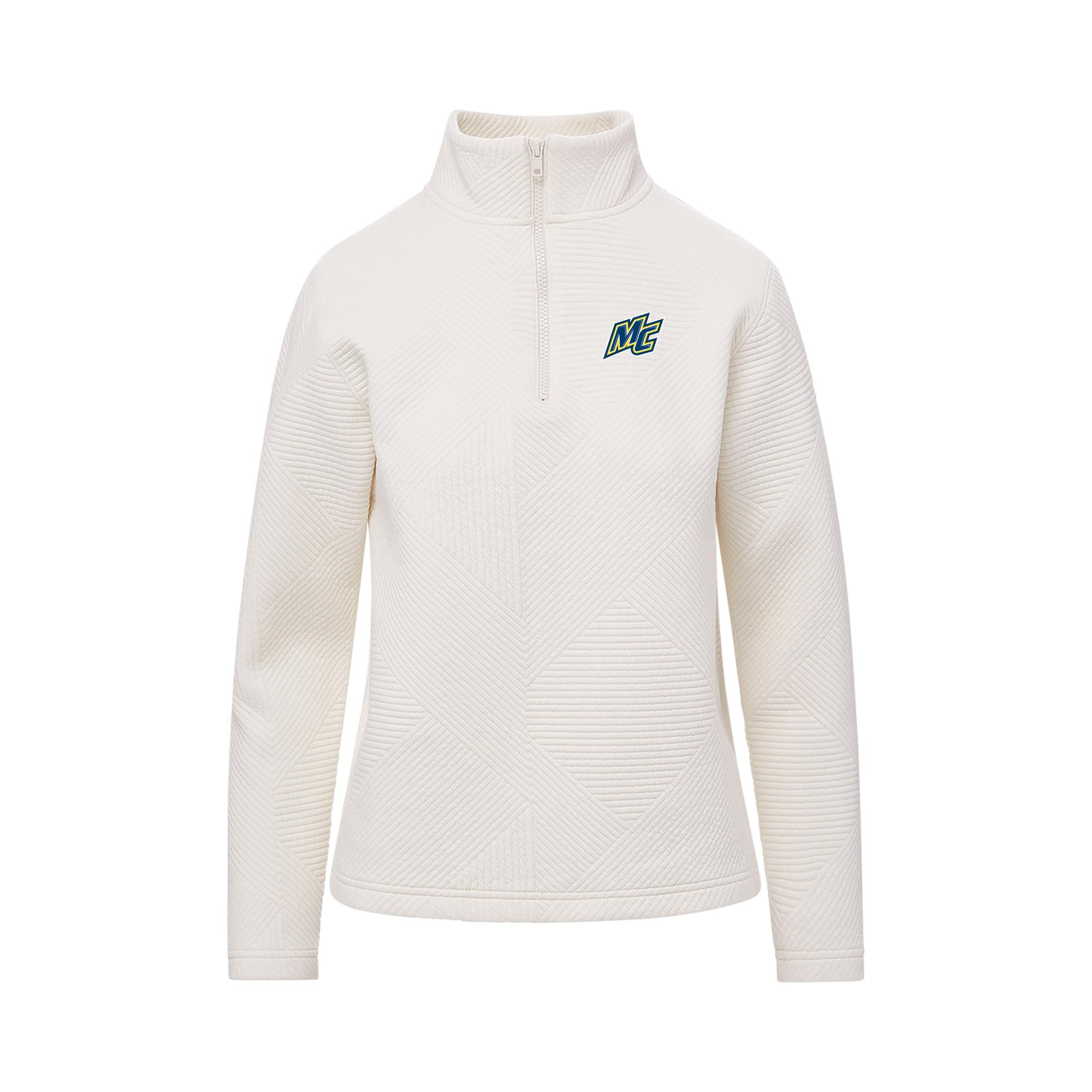 image of: Womens Zelda Zig-Zag Vintage White 1/4 Zip