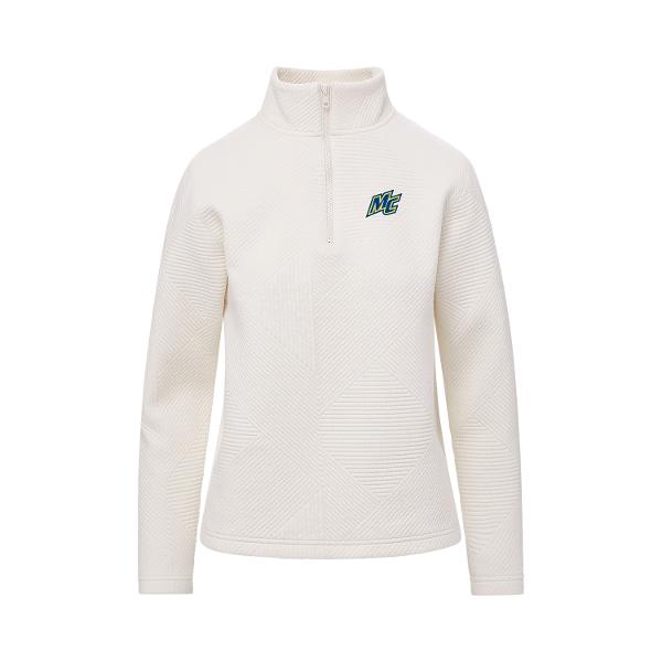 Womens Zelda Zig-Zag Vintage White 1/4 Zip; $49.99