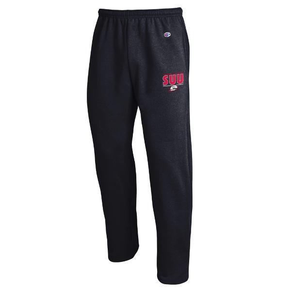 CHAMPION SWEATPANTS BLACK SUU/THOR UPPER LEFT LEG; $42.99