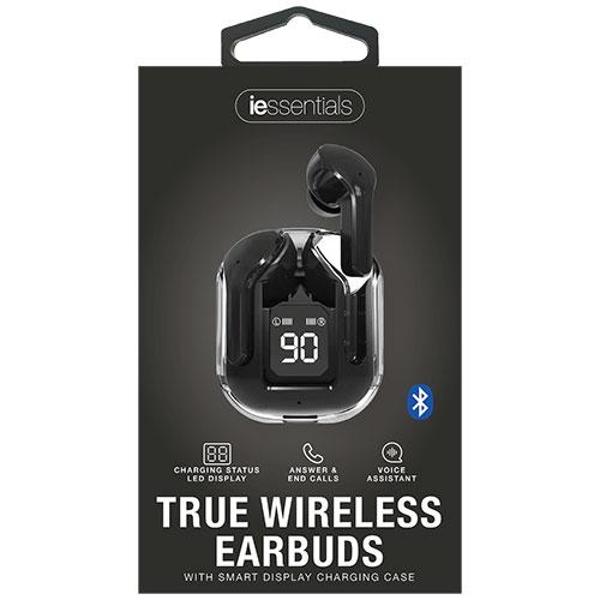 iEssentials True Wireless Earbuds with Smart Display Charging Case; $20.99