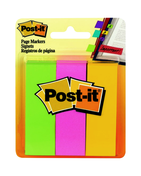 Post-It 1in x 3in Page Markers, 3 Pack, Neon; $6.98