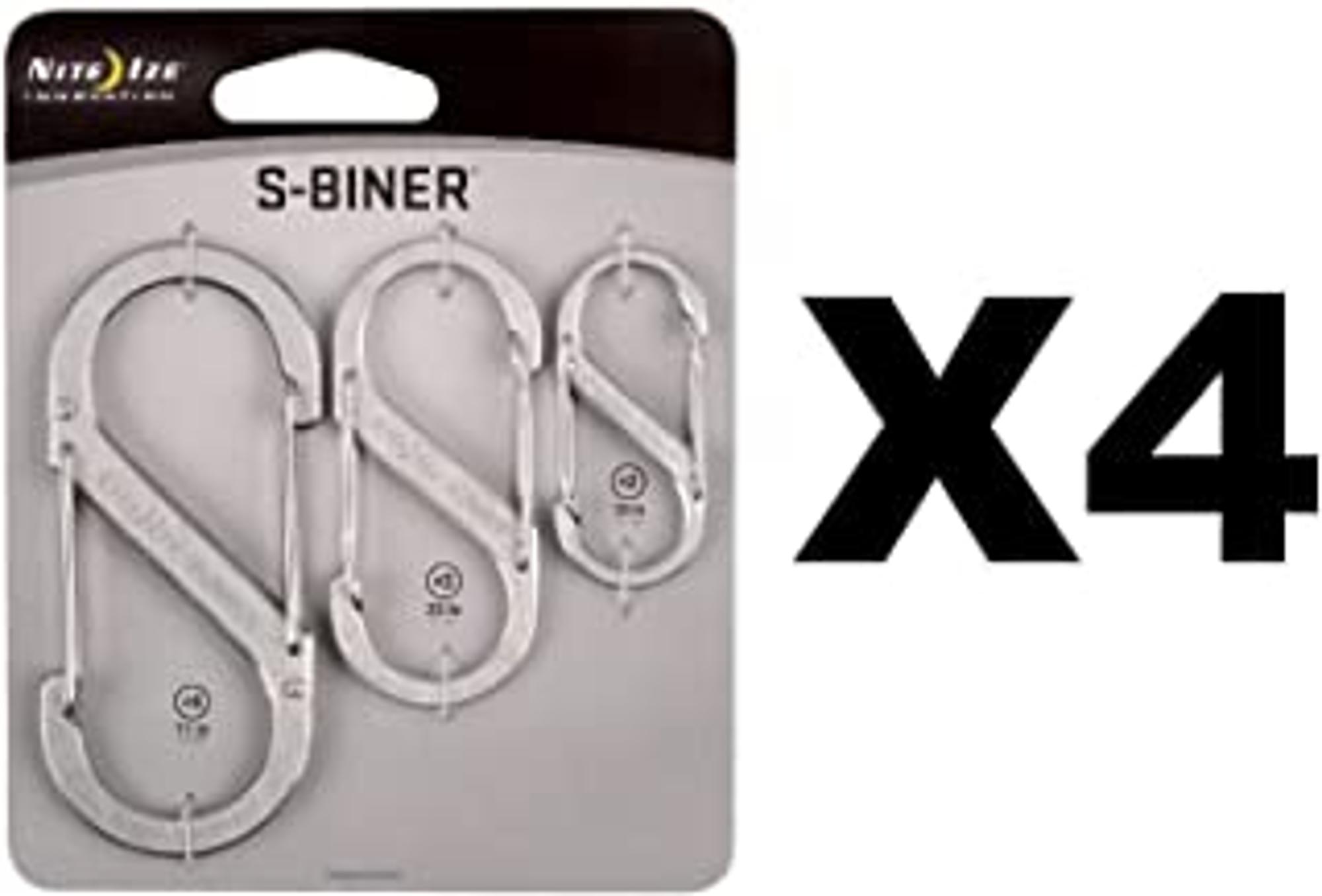 image of: S-Biner Stainless Steel Double Gated Carabiner - 3 Pack - Stainless