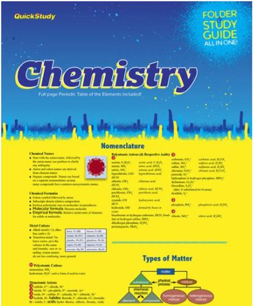 BARCHARTS / CHEMISTRY FOLDER; $2.49