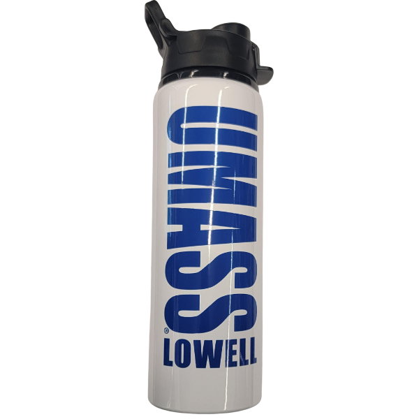 UMass Lowell Clip Top Metal Bottle; $18.00