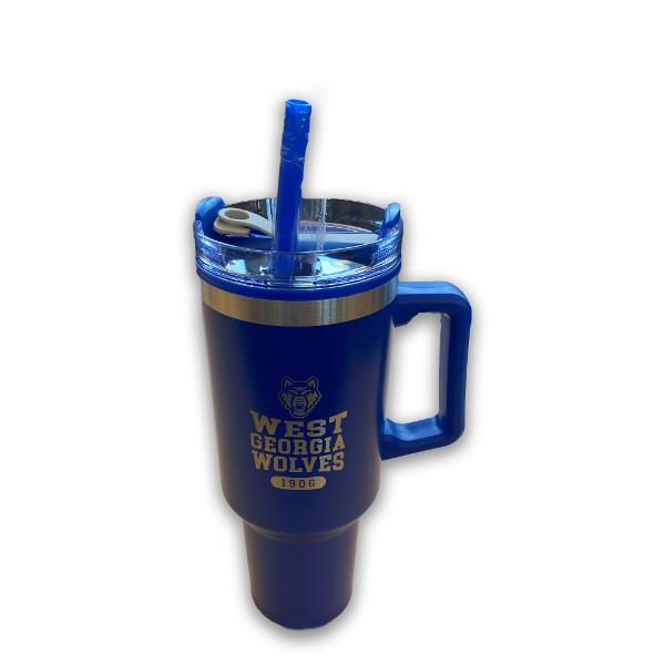 WOLF LOGO WEST GA CONNOR TUMBLER - BLUE; $32.99