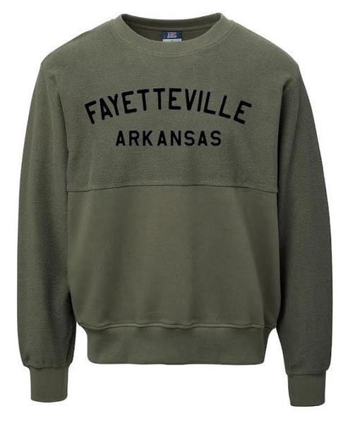 Fayetteville Arkansas Holden Reverse Panel Crew; $39.99