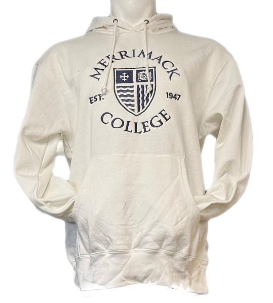 Circle Shield White Hamden Hoodie; $64.99