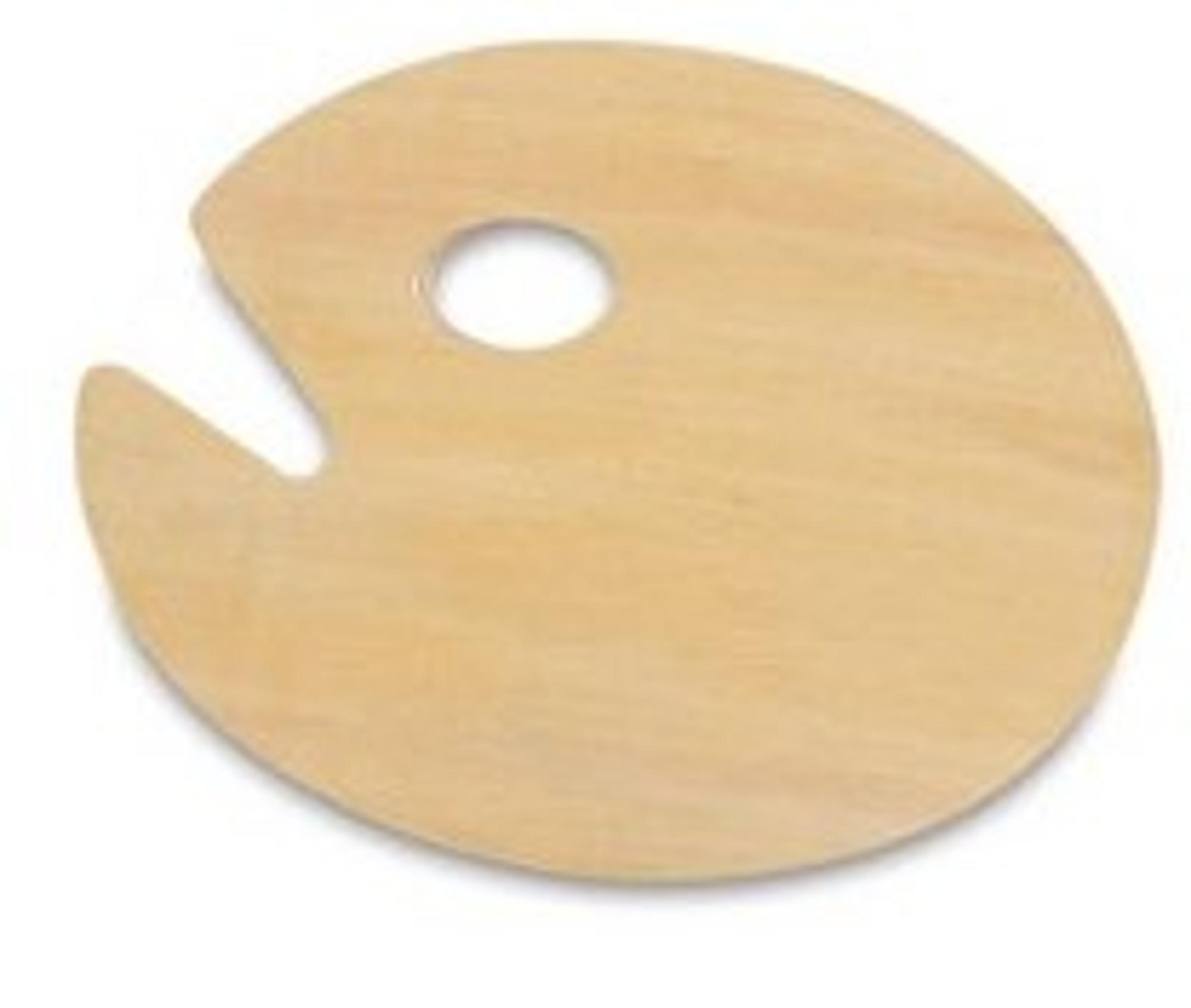 image of: Wooden Oval Palette with Thumb hole 10" x 14"