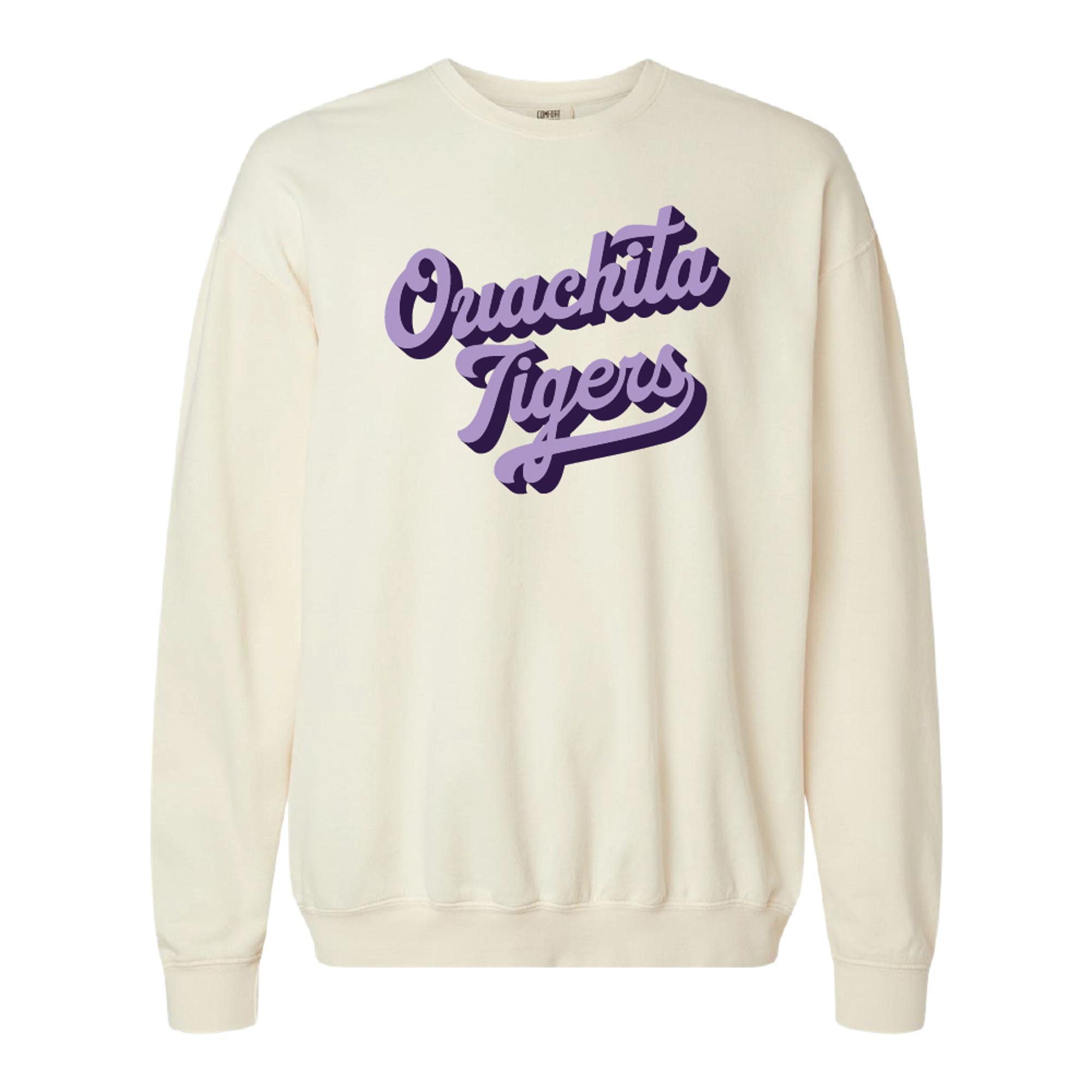 Product image 1 of 2 for Ouachita Tigers Stacked Shadowed Script Crew Neck Sweatshirt