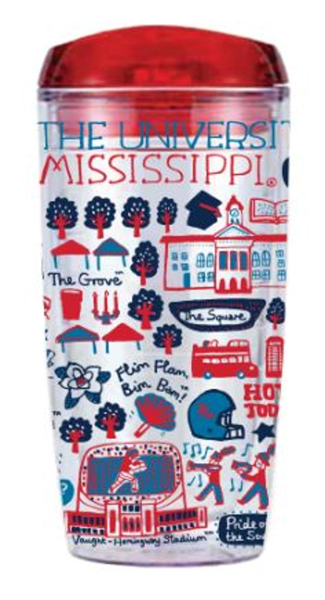 image of: Julia Gash University of Mississippi Ringo Acrylic Double Wall Tumbler 16oz