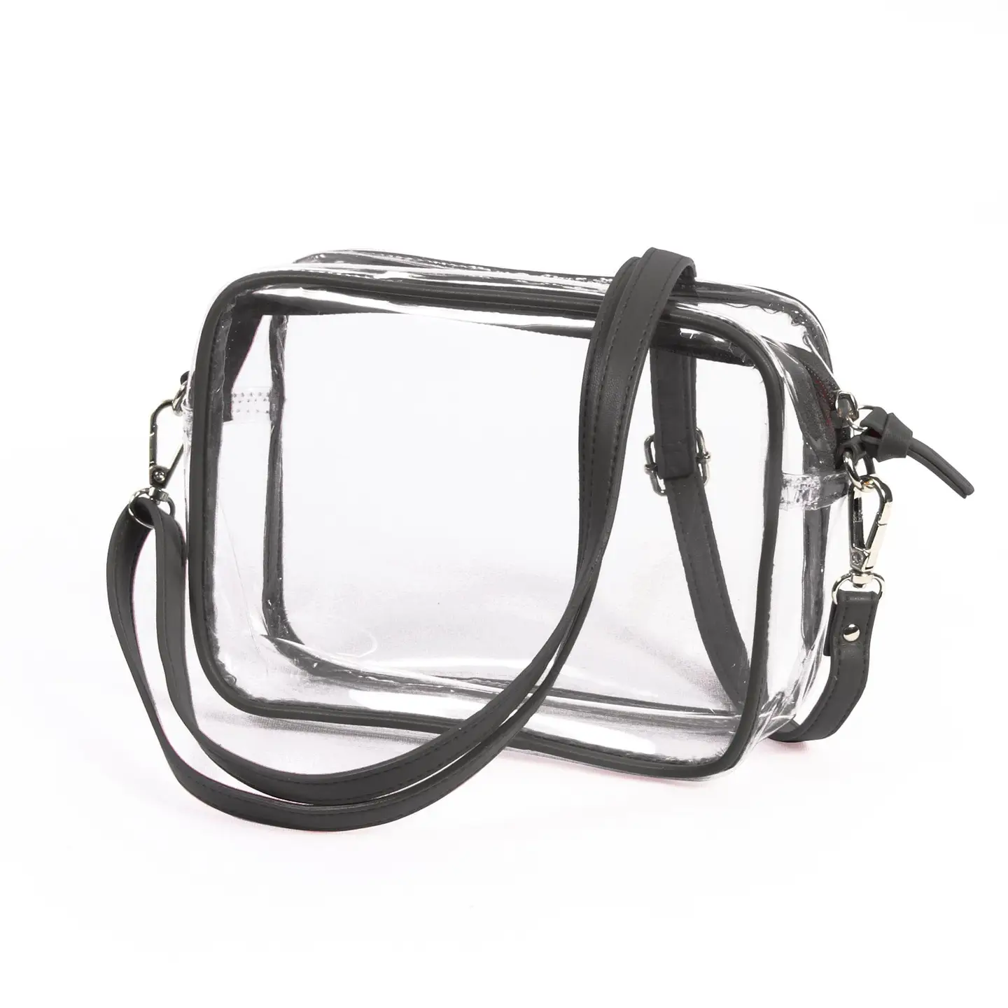 image of: Bridget Clear Purse with Vegan Leather Trim and Straps by Desden