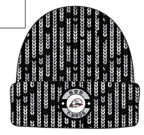 COLOSSEUM BEANIE BLACK/GRAY/WHITE SUU PATCH; $36.00