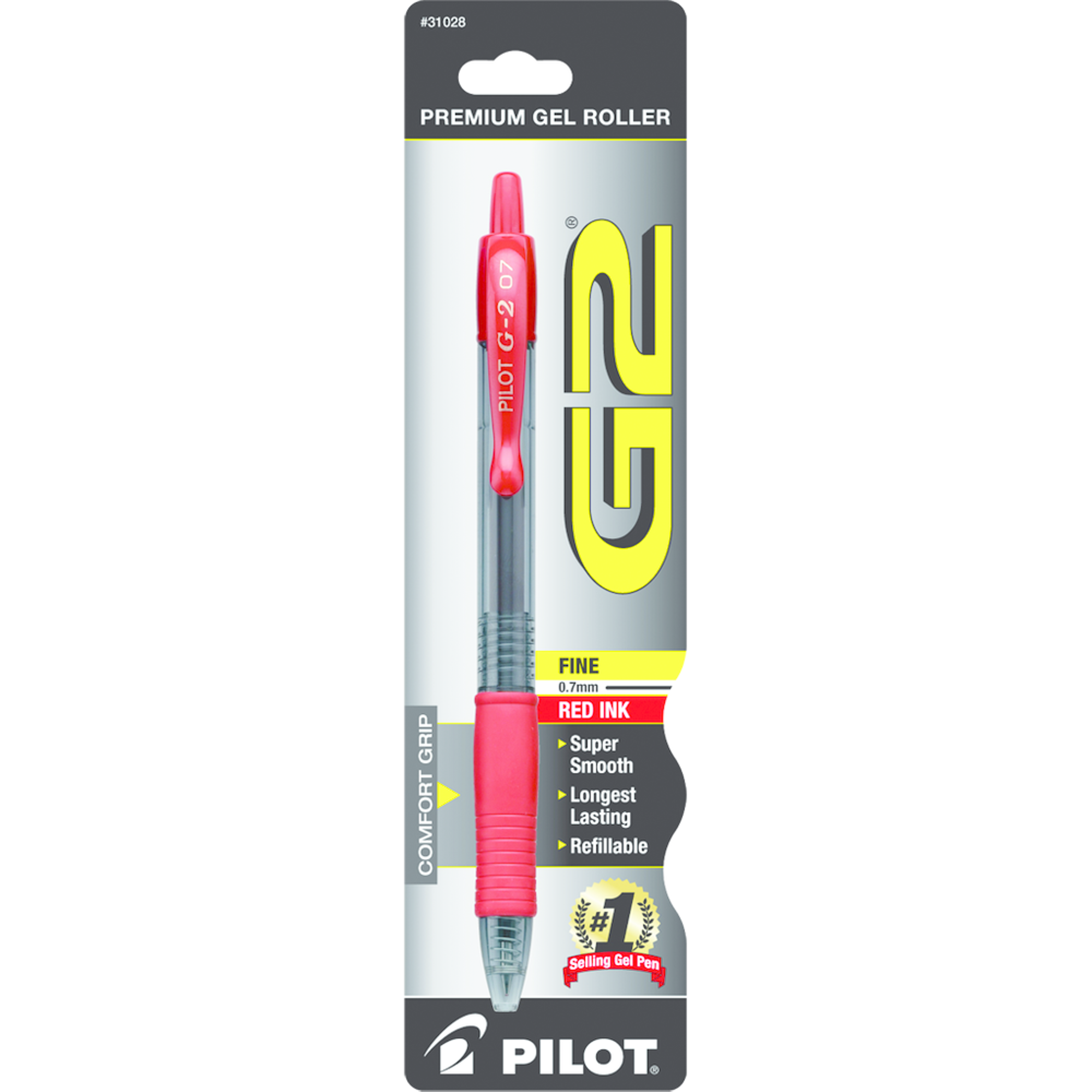 image of: Pilot G2 Retractable Gel Pen - Red .7mm 1Pk BP