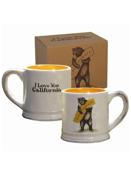 California Bear Hug 16oz Earthenware Mug, White; $18.98