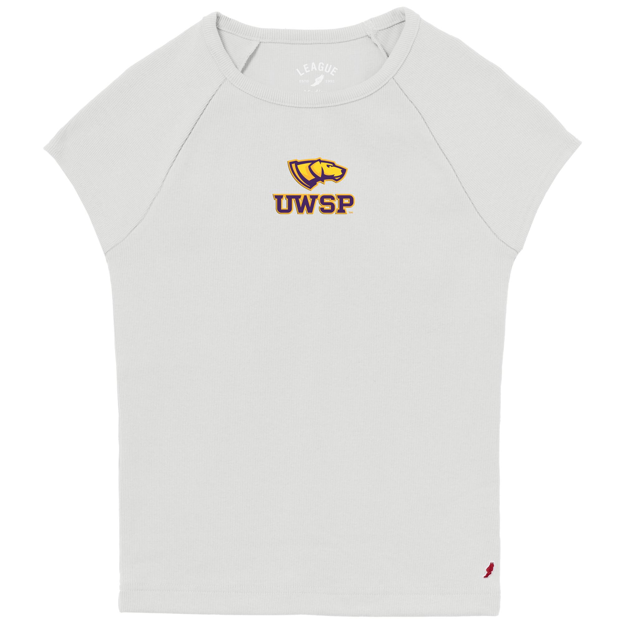Product image 1 of 1 for UWSP Pointers Women's Ribbed Baby Tee,  White