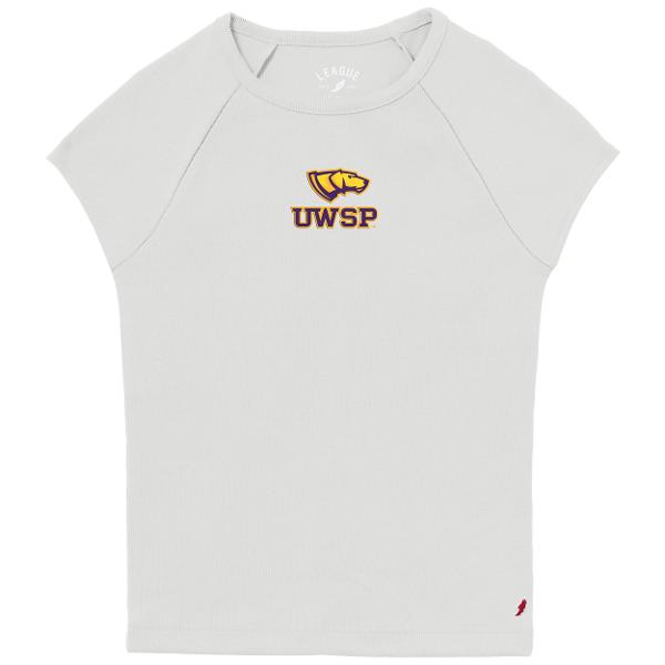 UWSP Pointers Women's Ribbed Baby Tee,  White; $39.98
