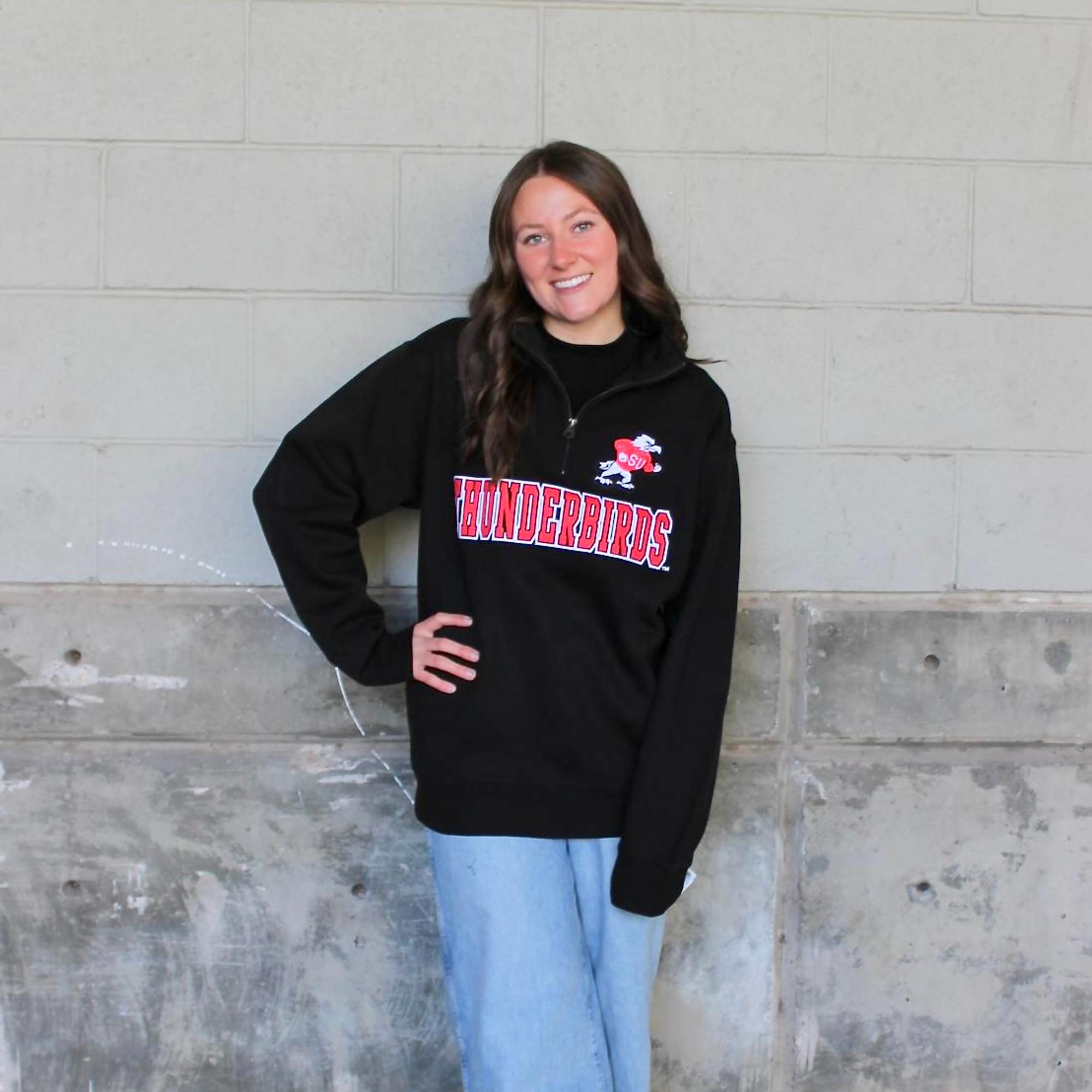 image of: CI Sport Black Fighting Bird Quarter Zip