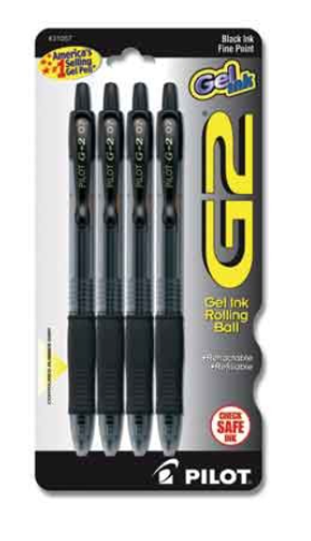 Pilot G2 .7mm Retractable Ballpoint Pen, 4 Pack; $11.98
