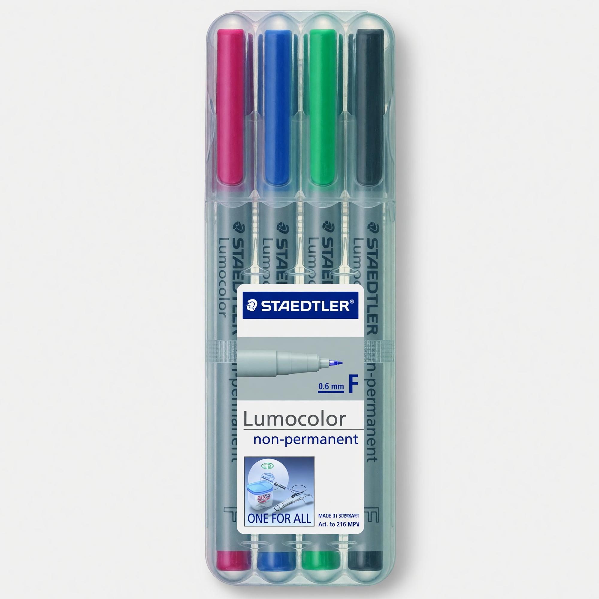 Product image 1 of 1 for STAEDTLER WET ERASE X FINE POINT 4PK RED