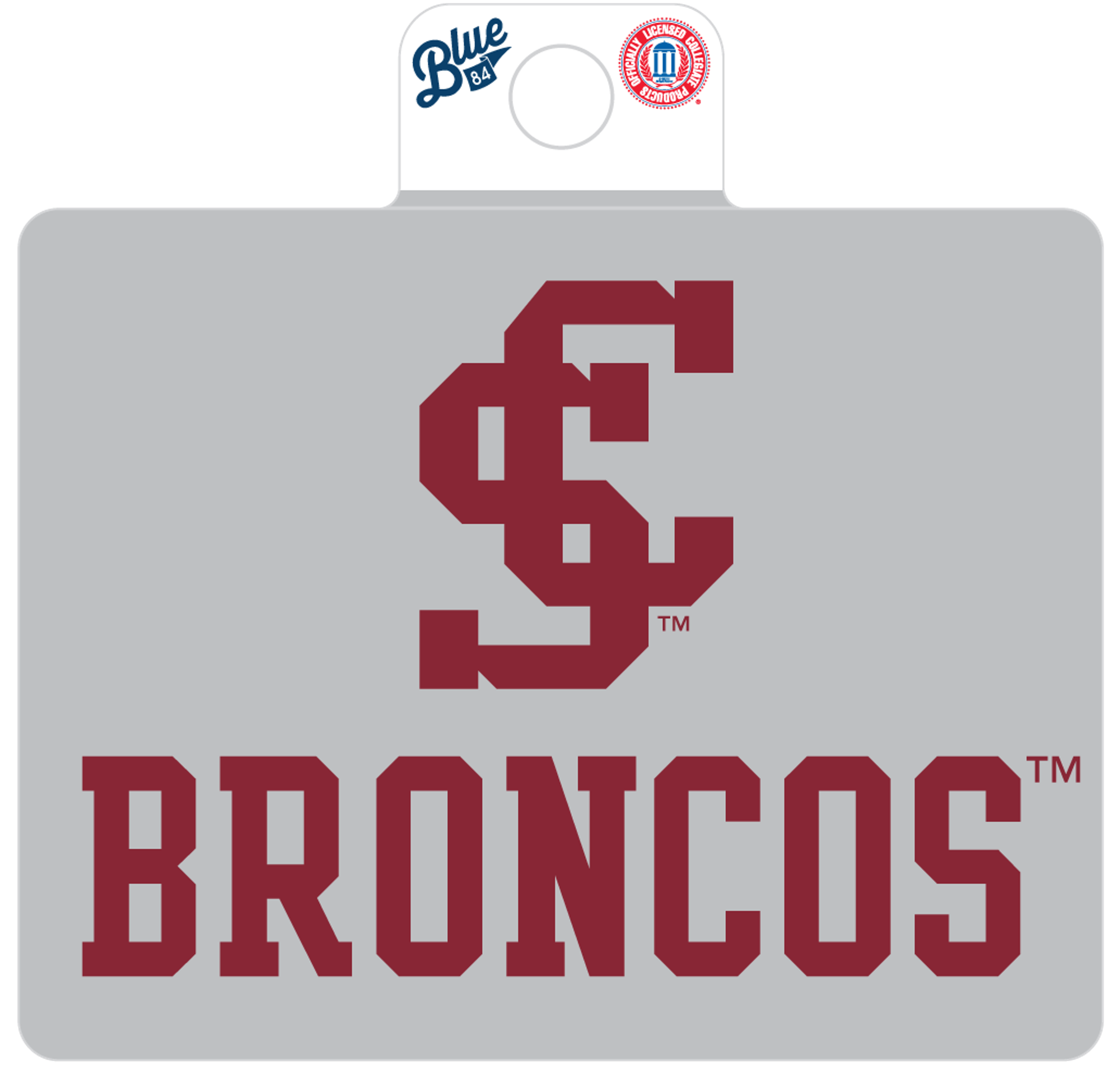 image of: Santa Clara Broncos SC Blue 84 Sticker, Gray