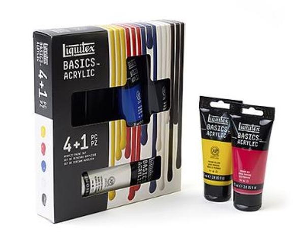Basics Acrylic 4 + 1 Color Set; $21.99