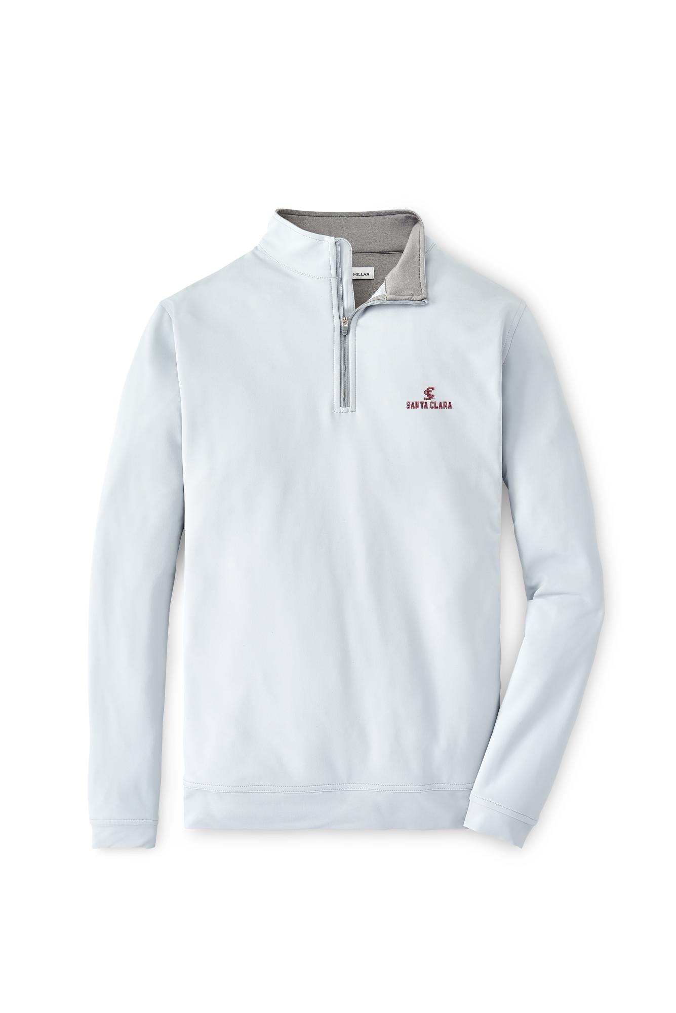 image of: Santa Clara Broncos Peter Millar Perth Quarter Zip Jacket, British Gray