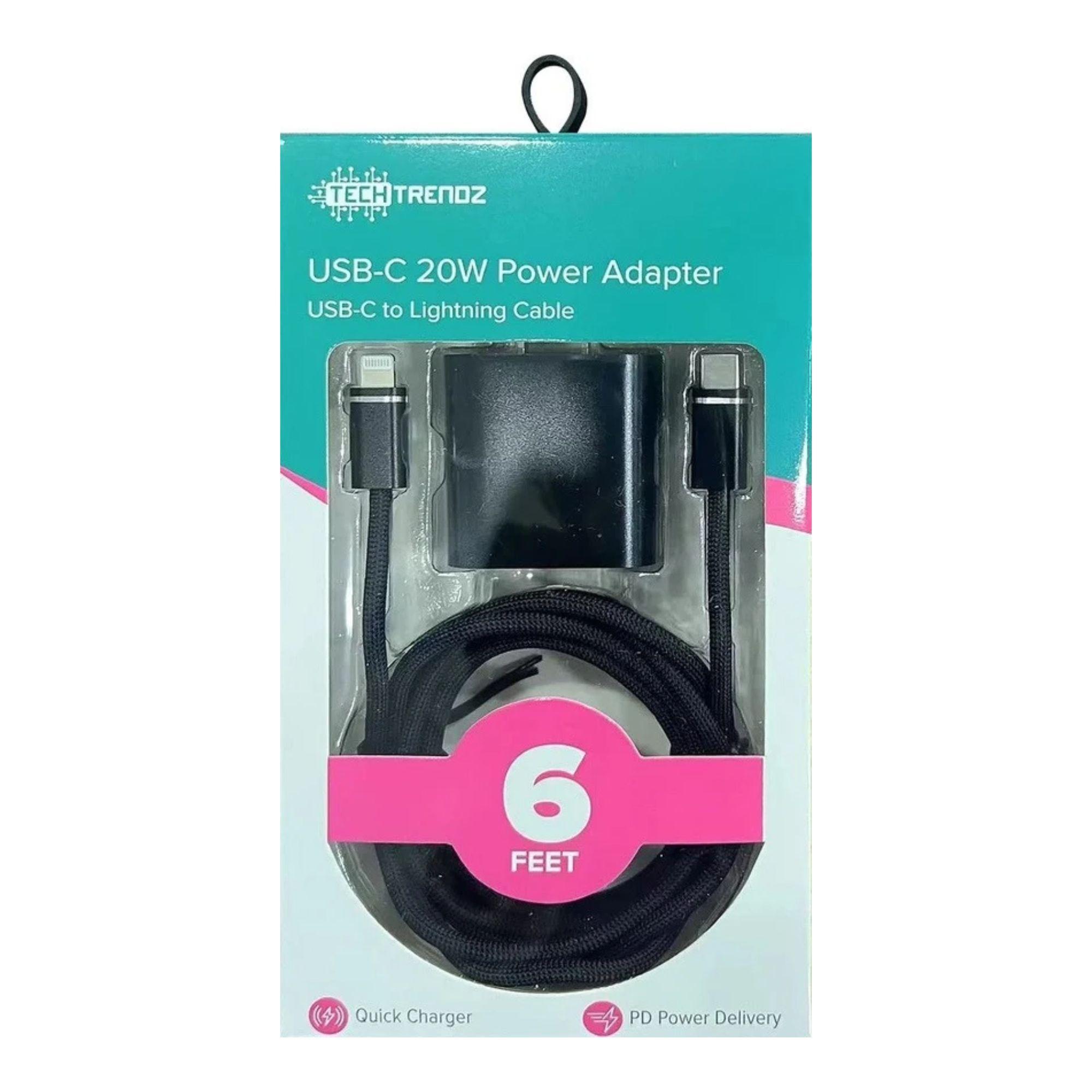 Product image 1 of 1 for Tech Trendz 6ft. USB-C to Lightning Fast Charging Set, Black