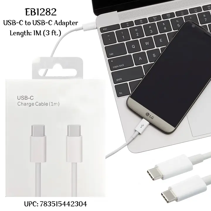 image of: Tech Trendz USB-C to USB-C Cord, White
