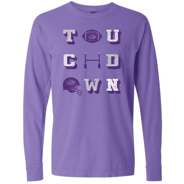 Tigers Touchdown Comfort Colors Long Sleeve Tee; $34.99