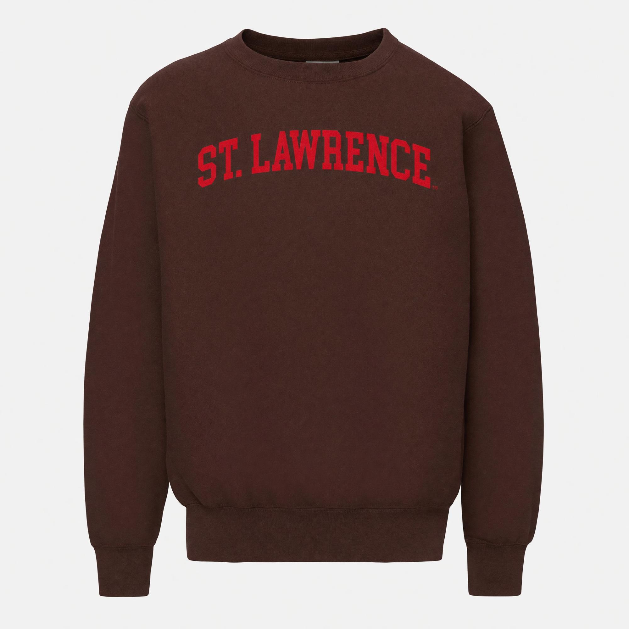 Product image 1 of 1 for Brown Crew Sweatshirt with Red Embroidery