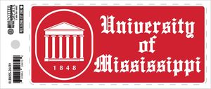 image of: Red University of Mississippi Lyceum Bumper Sticker Decal