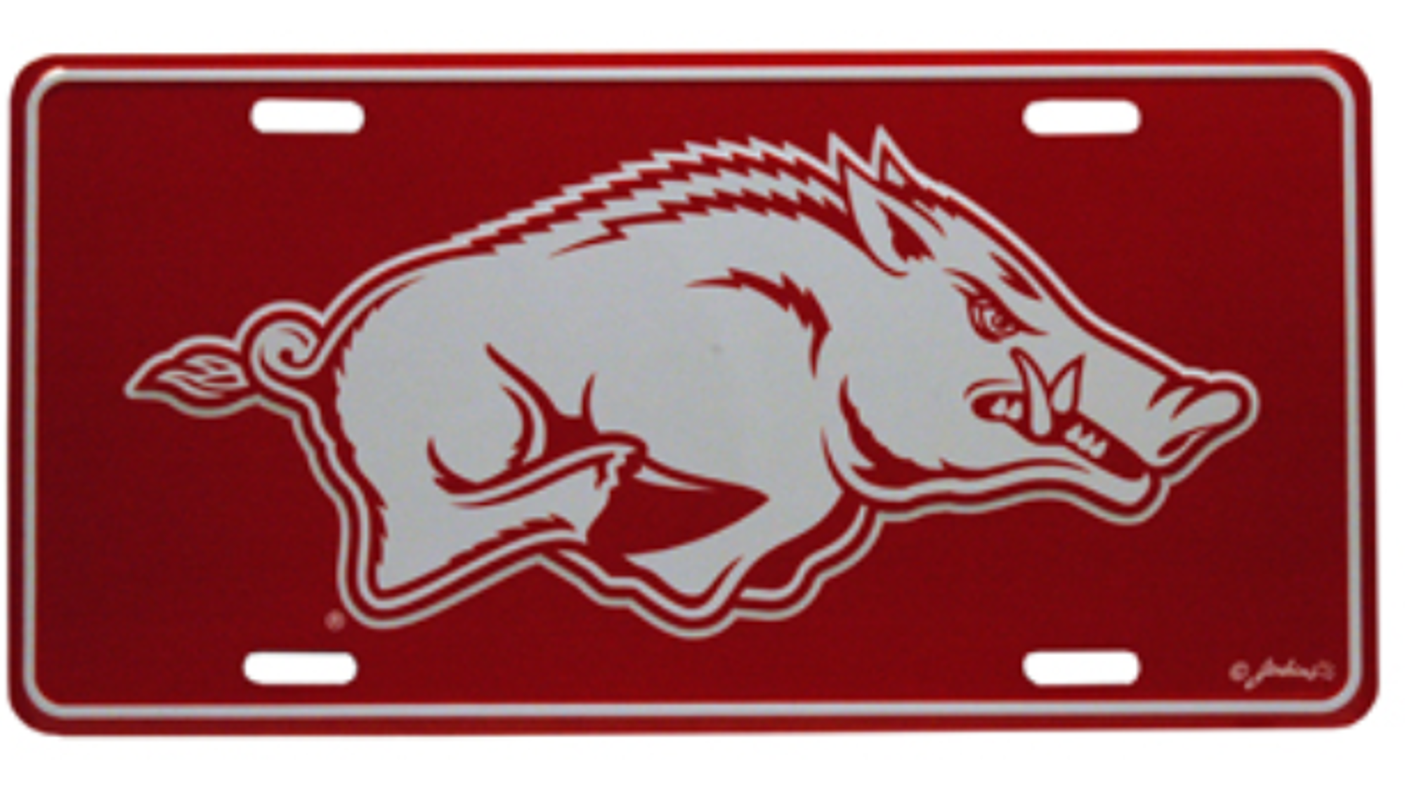 image of: Arkansas Razorbacks Red Logo Plate