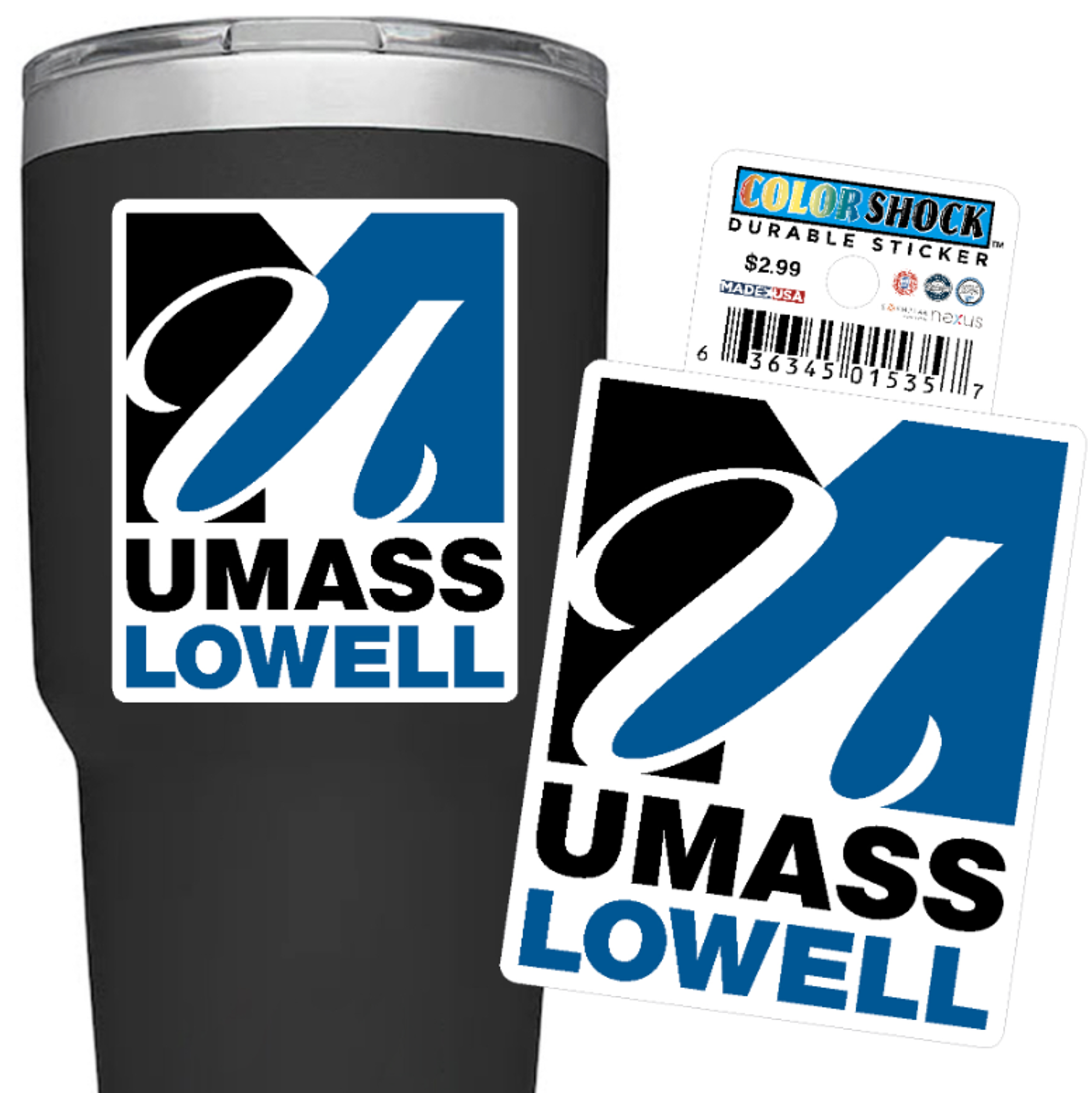 image of: 'UMass Lowell' Square Logo Sticker