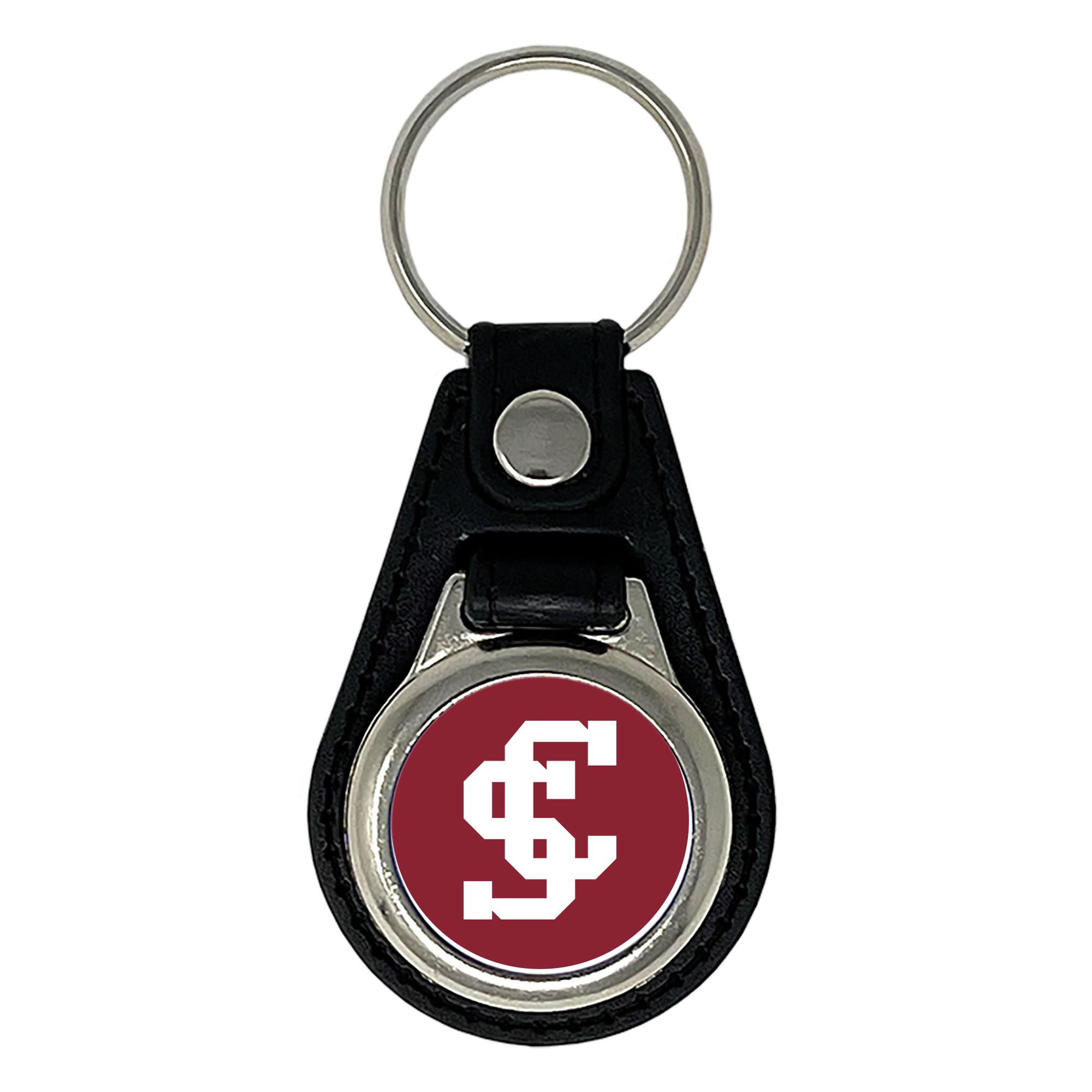 image of: Santa Clara Broncos Round Leather Key Fob