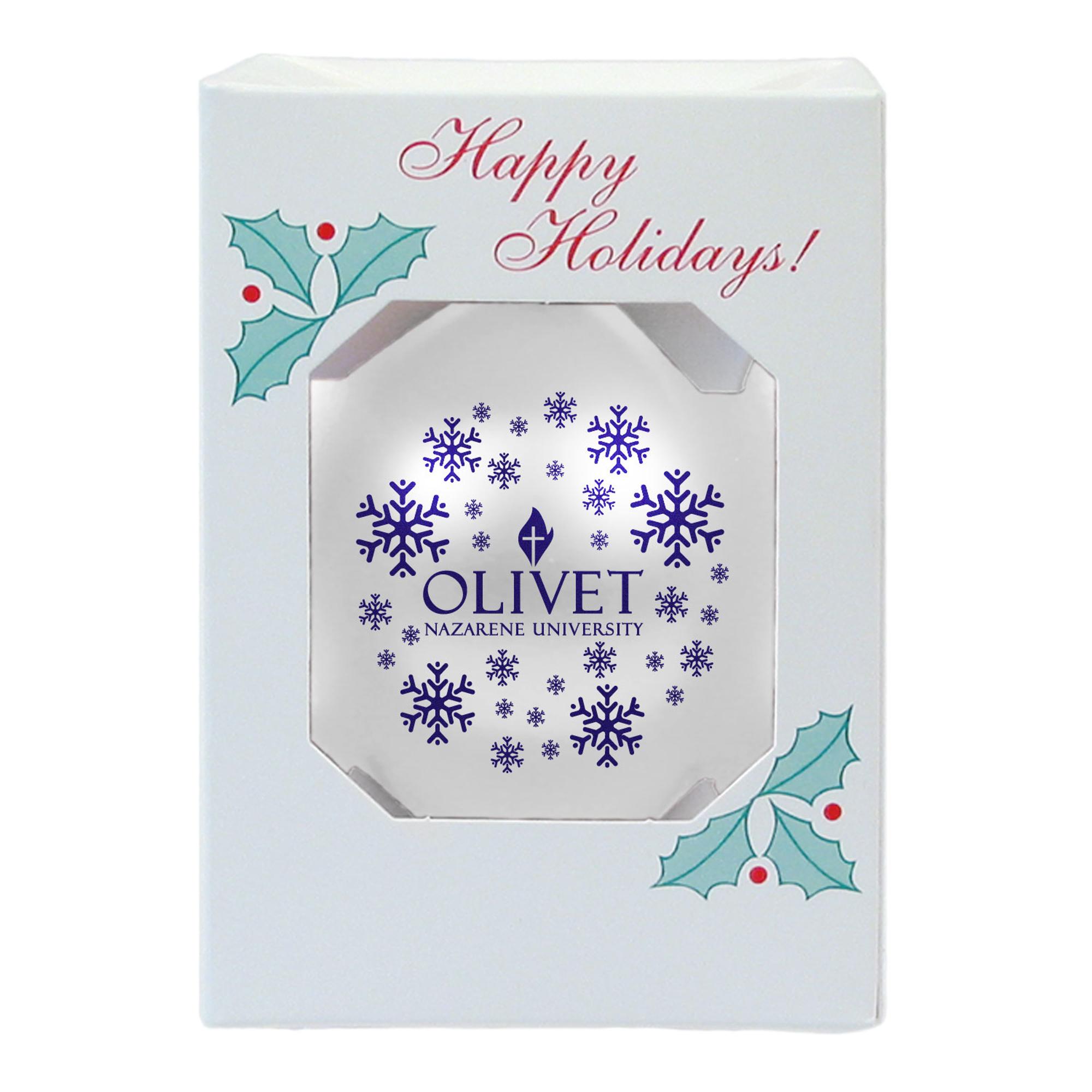 Olivet Nazarene University Shatterproof Ornament, White