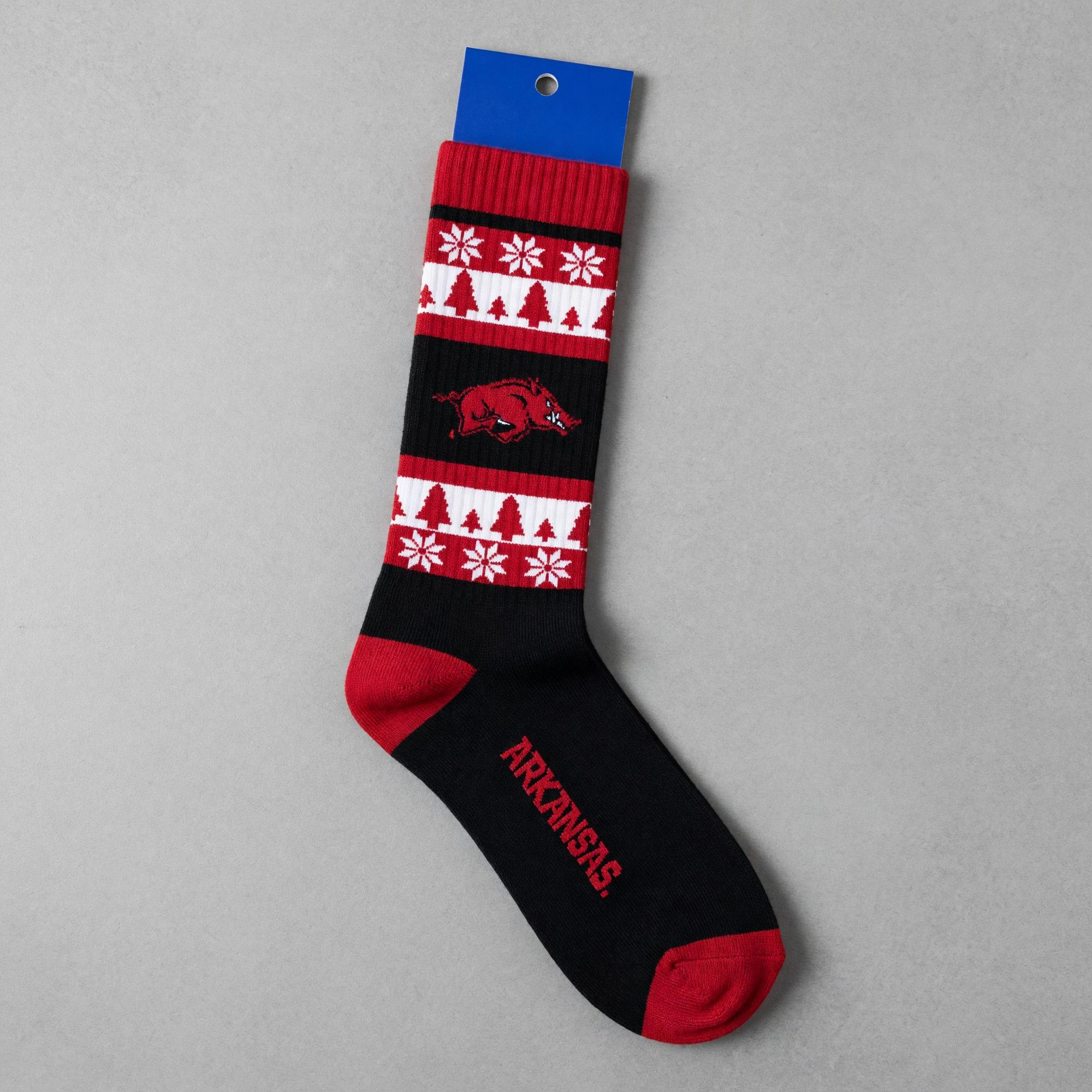 Product image 1 of 2 for Arkansas Razorbacks Holiday Running Hog Socks