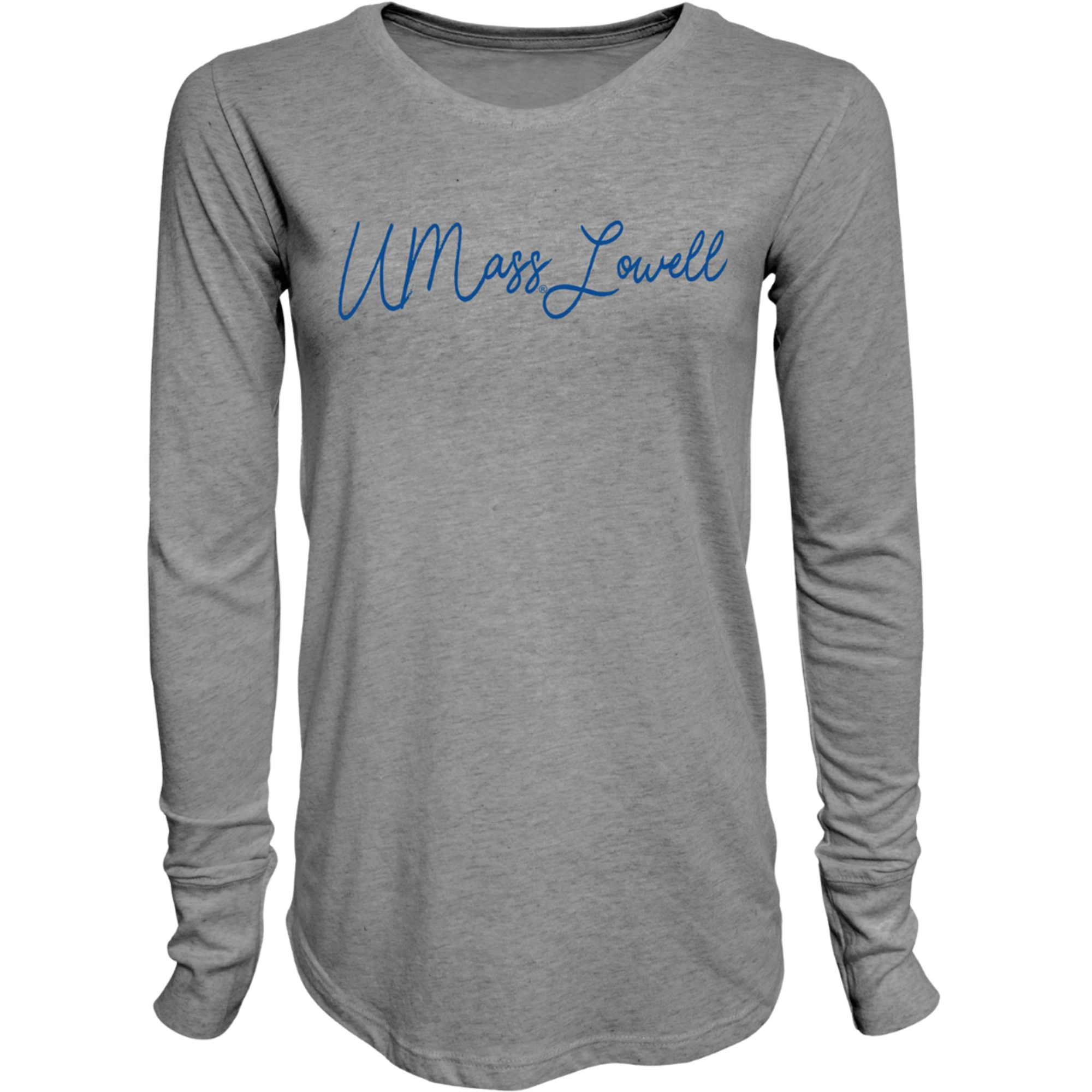 image of: Blue Cursive Tri-Blend Long Sleeve Tee