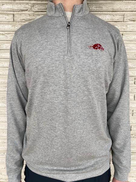 Arkansas Razorbacks Peter Millar Crown Comfort Quarter Zip-Slobber Hog; $170.00