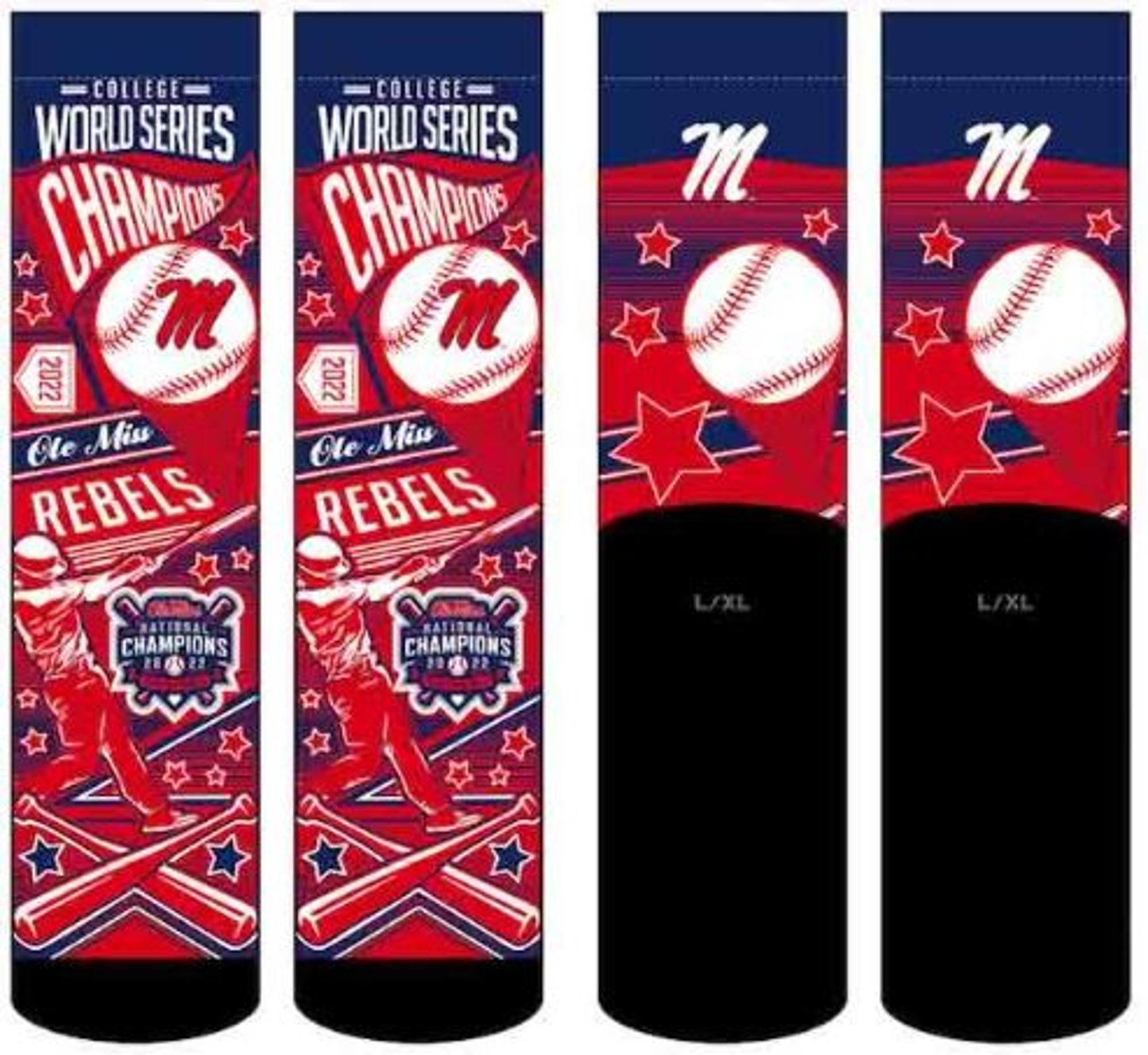 image of: Ole Miss College World Series 2022 Champions Socks