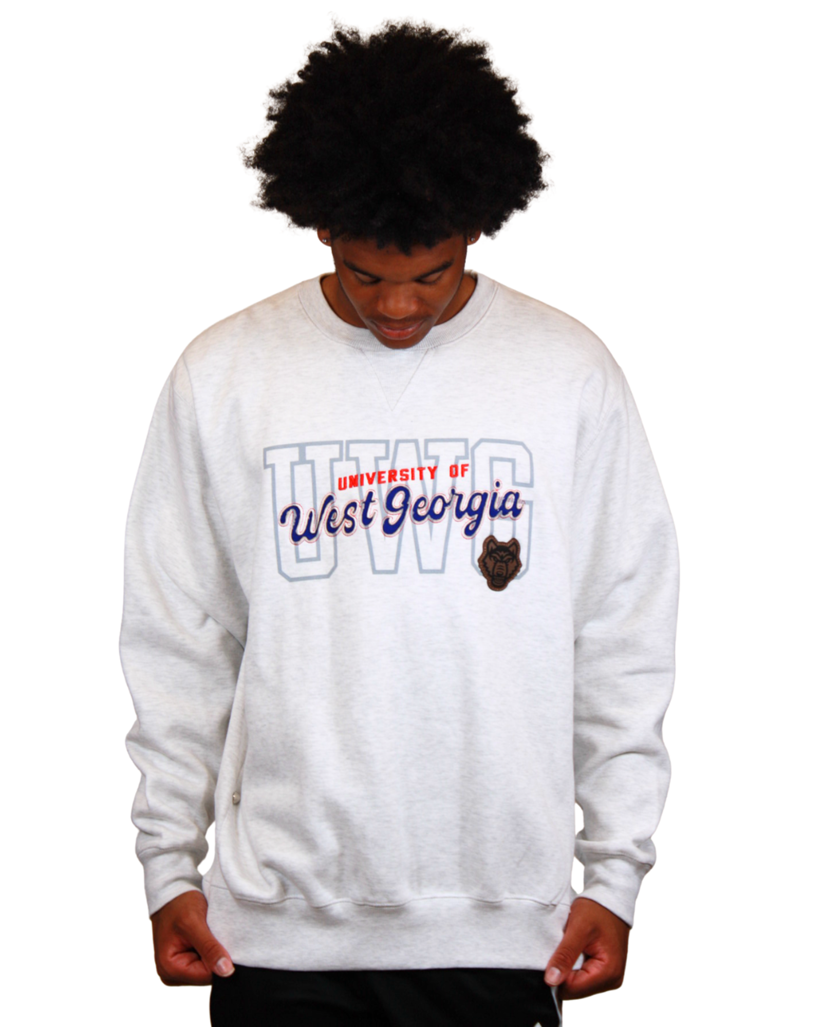 Product image 2 of 3 for UNIV. WEST GA WOLF LOGO LEATHER PATCH CARSON CREW