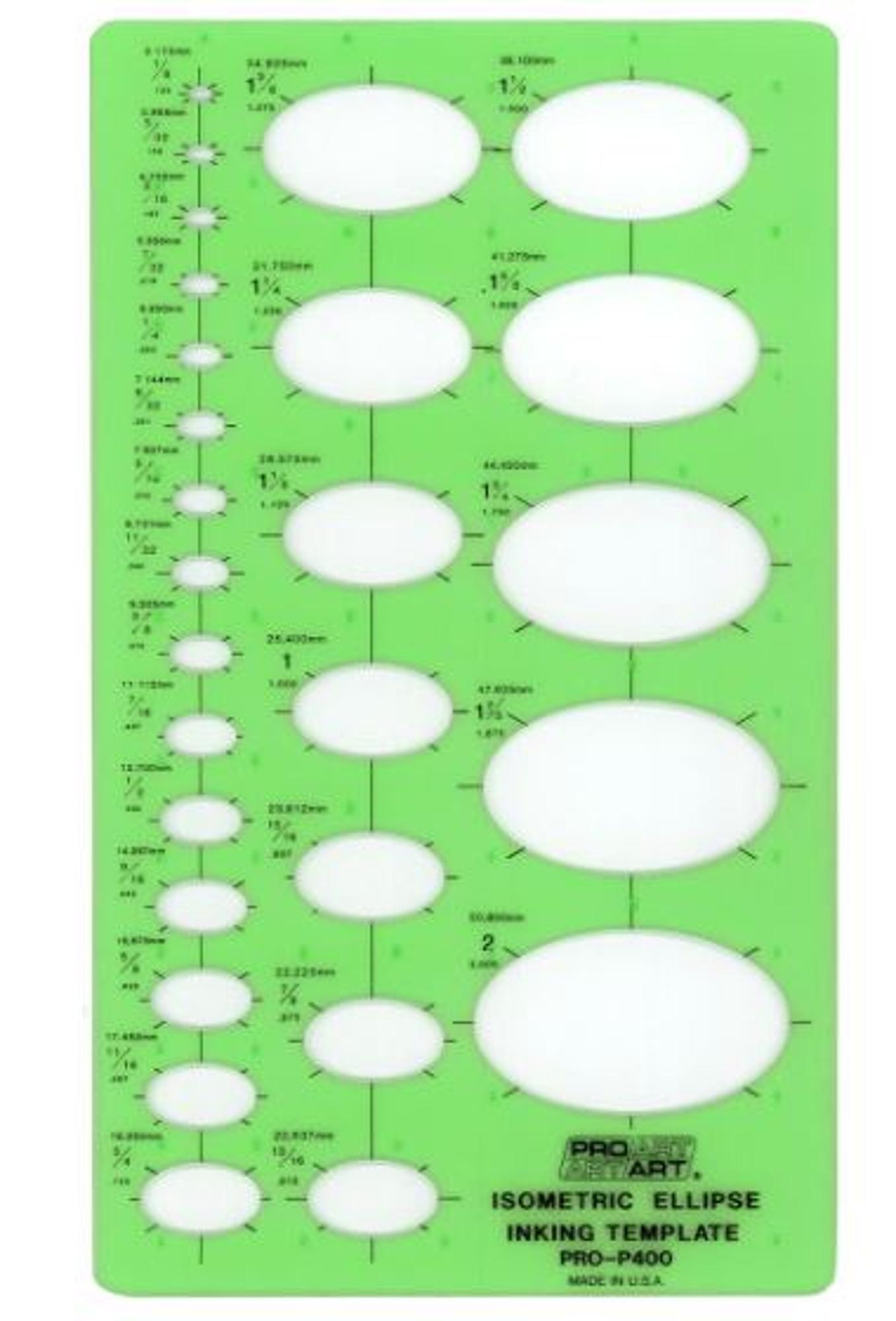image of: Isometric Ellipse Inking Template